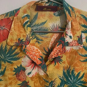 Boys Vintage🍍🌺Hawaiian boys Floral Short Sleeve button down 9-10yr Laurent Paris